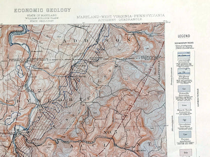 Antique Accident, Maryland 1908 US Geological Survey Topographic Map – Selbysport, Sang Run, McHenry Friendsville Deep Creek Pennsylvania MD