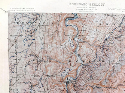 Antique Accident, Maryland 1908 US Geological Survey Topographic Map – Selbysport, Sang Run, McHenry Friendsville Deep Creek Pennsylvania MD