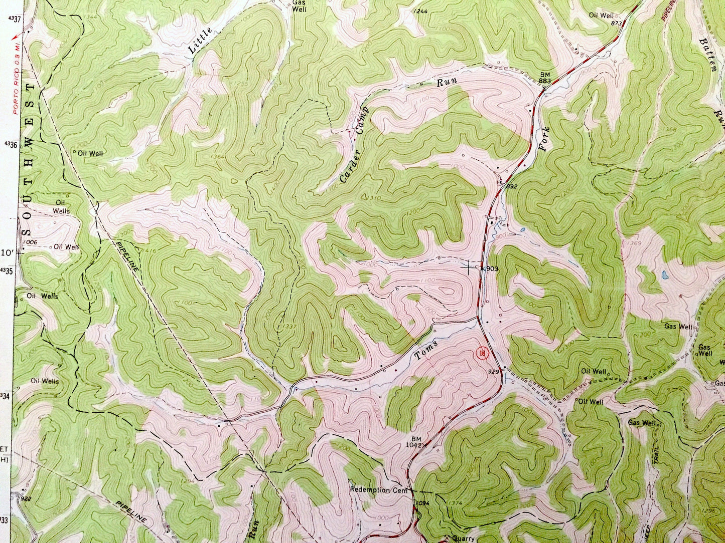 Antique New Milton, West Virginia 1965 US Geological Survey Topographic Map –  Lewis, Doddridge County, Cove, Freemans Creek, Leopold, WV