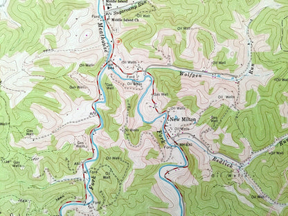 Antique New Milton, West Virginia 1965 US Geological Survey Topographic Map –  Lewis, Doddridge County, Cove, Freemans Creek, Leopold, WV