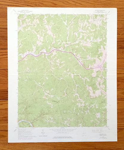 Antique Newton, West Virginia 1966 US Geological Survey Topographic Map – Roane, Kanawha, Clay County, Henry, Ovapa, Pigeon, Wallback, WV