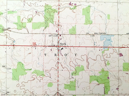 Antique Nova, Ohio 1960 US Geological Survey Topographic Map – Ashland, Lorain, Huron County, Ruggles, Troy, New London, Rochester, OH