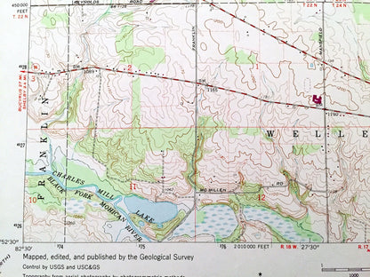 Antique Olivesburg, Ohio 1960 US Geological Survey Topographic Map – Richland County, Franklin, Shenandoah, Weller, Milton, Adario, OH
