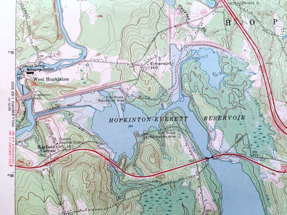 Antique Hopkinton, New Hampshire 1967 US Geological Survey Topographic Map – Merrimack, Hillsborough County, Contoocook, Everett Lake, NH