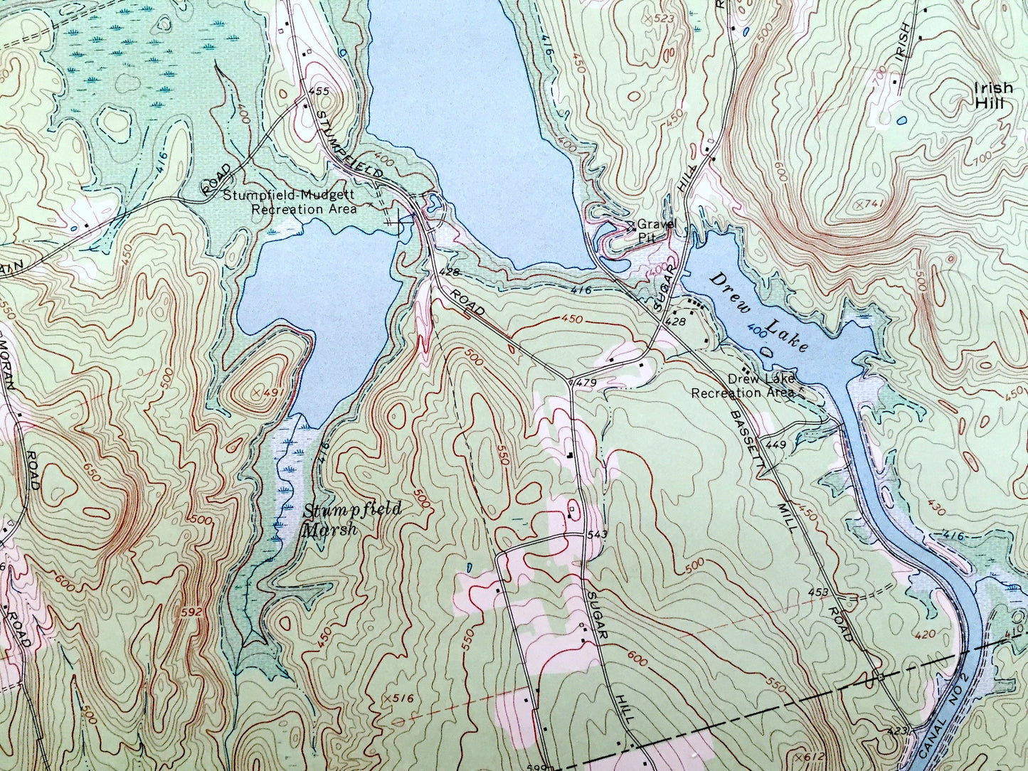 Antique Hopkinton, New Hampshire 1967 US Geological Survey Topographic Map – Merrimack, Hillsborough County, Contoocook, Everett Lake, NH