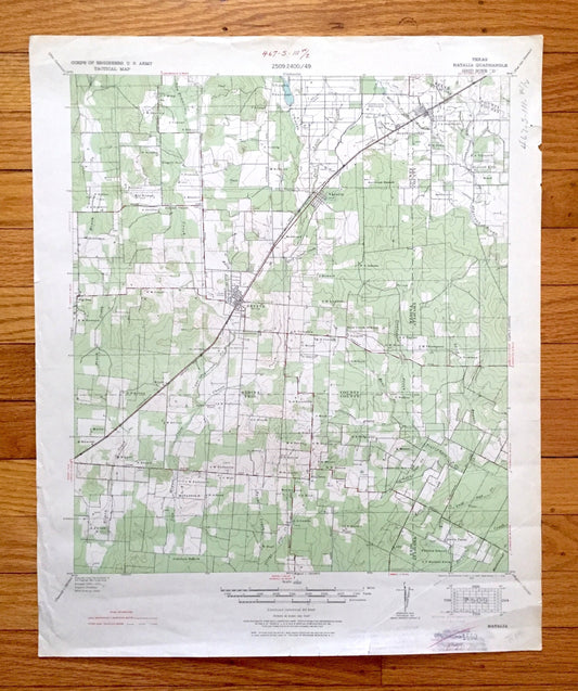Antique Natalia, Texas 1929 US Geological Survey Topographic Map – Medina, Frio, Bexar, Atascosa County, Lytle, Devine, Bigfoot, Moore, TX