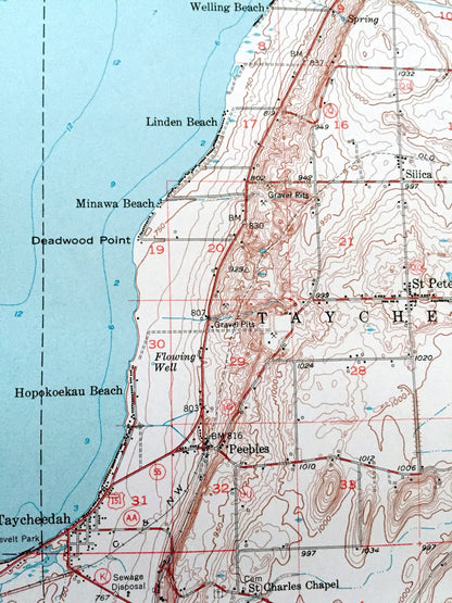 Antique Fond Du Lac, Wisconsin 1955 US Geological Survey Topographic Map – Winnebago, Calumet County, Lake, Oshkosh Taycheedah Black Wolf WI
