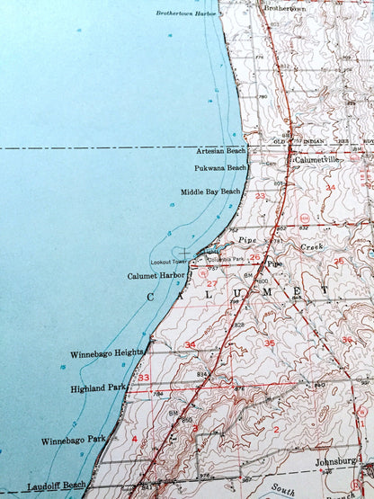 Antique Fond Du Lac, Wisconsin 1955 US Geological Survey Topographic Map – Winnebago, Calumet County, Lake, Oshkosh Taycheedah Black Wolf WI