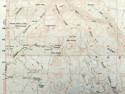 Antique Mount Shasta, California 1954 US Geological Survey Topographic Map – Siskiyou County, Klamath National Forest, McCloud, Ski Park, CA