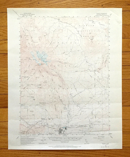 Antique Mount Shasta, California 1954 US Geological Survey Topographic Map – Siskiyou County, Klamath National Forest, McCloud, Ski Park, CA