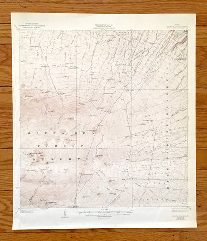 Antique Mauna Kea, Hawaii 1930 US Geological Survey Topographic Map – Hamakua, North Hilo District, Waikamakapo, Umikoa, Dairy, Puu, HI