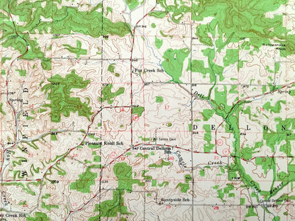 Antique The Dells, Wisconsin 1957 US Geological Survey Topographic Map – Kilbourn, Delton, Lyndon, Reedsburg, Juneau, Sauk, Adams County, WI