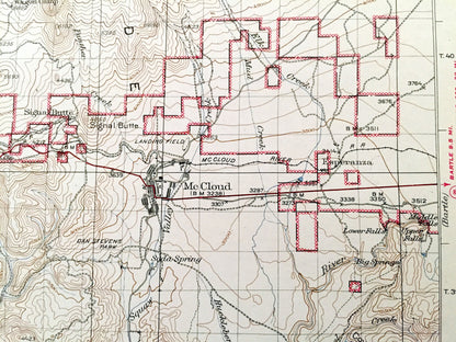 Antique Dunsmuir, California 1935 US Geological Survey Topographic Map – Mt Shasta, Siskiyou County, Trinity Range, Weed, McCloud, Cascade