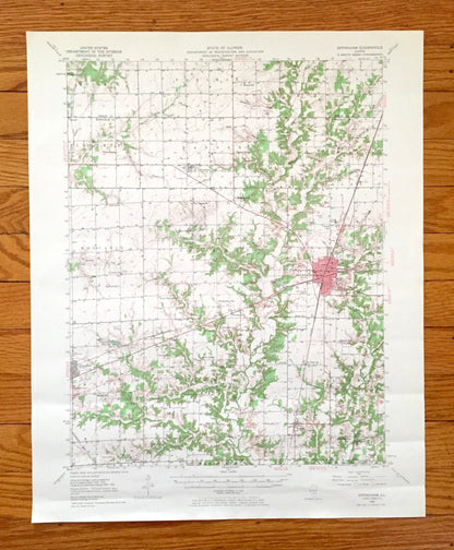 Antique Effingham, Illinois 1950 US Geological Survey Topographic Map – Shelby County, Altamont, Shumway, Lake Sara, Funkhouser, Sigel, IL