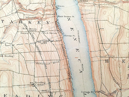 Antique Watkins Glen, New York 1901 US Geological Survey Topographic Map – Schuyler County, Montour, Catlin, Hornby, Hector, Reading NY
