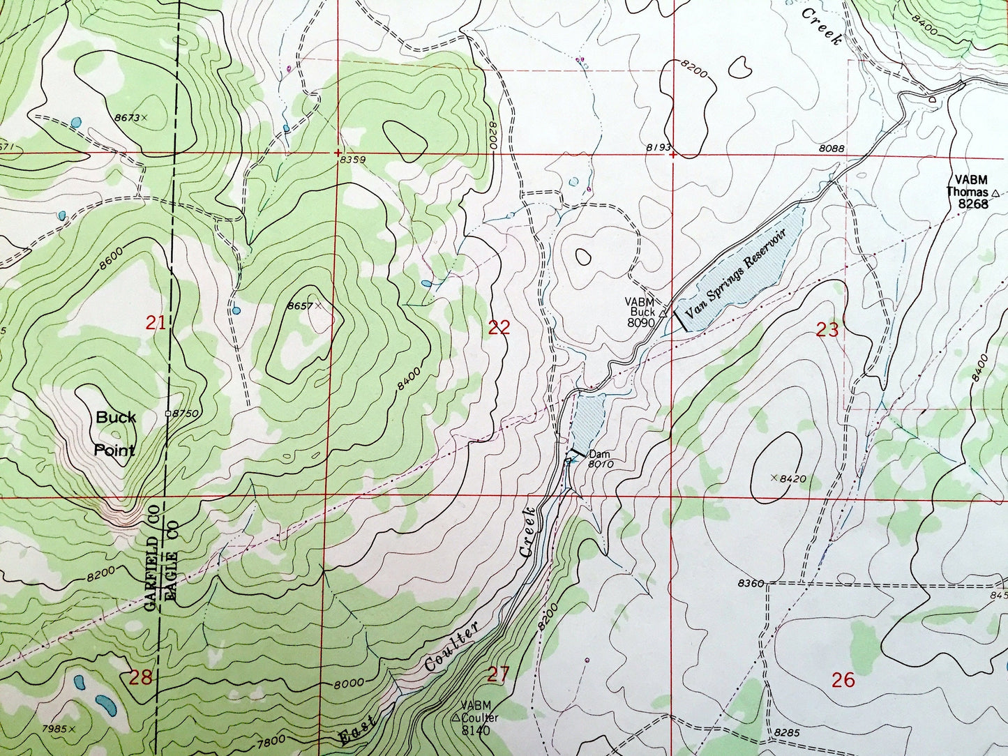 Antique Cottonwood Pass, Colorado 1961 US Geological Survey Topographic Map – White River National Forest, Eagle County, Garfield County, CO