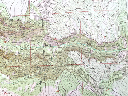 Antique Broken Rib Creek, Colorado 1974 US Geological Survey Topographic Map – White River National Forest, Garfield County, Deep Creek, CO