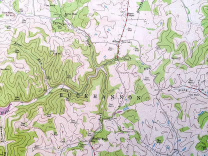Antique Adrian, West Virginia 1966 US Geological Survey Topographic Map – Upshur, Lewis County, Atlas, French Creek, Frenchton, Lake, WV