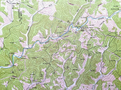 Antique Vadis, West Virginia 1964 US Geological Survey Topographic Map – Glimer, Lewis County, Linn, Alum Bridge, Fink, Troy, Leopold, WV
