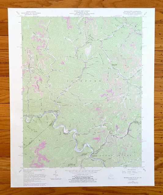 Antique Wharncliffe, West Virginia 1963 US Geological Survey Topographic Map – War Eagle, Wyoming City, Glen Alum, Gilbert, Isaban, WV
