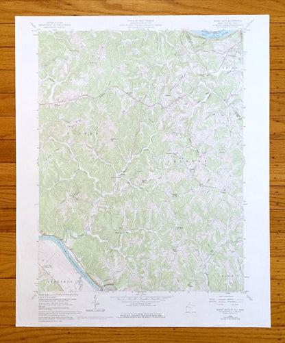 Antique Mount Alto, West Virginia 1958 US Geological Survey Topographic Map –  Arbuckle, Leon, Rollins, Harvey Chapel, Union, Baden, WV OH
