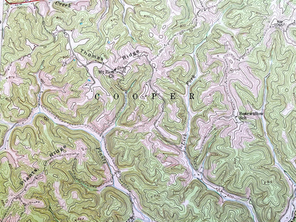 Antique Mount Alto, West Virginia 1958 US Geological Survey Topographic Map –  Arbuckle, Leon, Rollins, Harvey Chapel, Union, Baden, WV OH