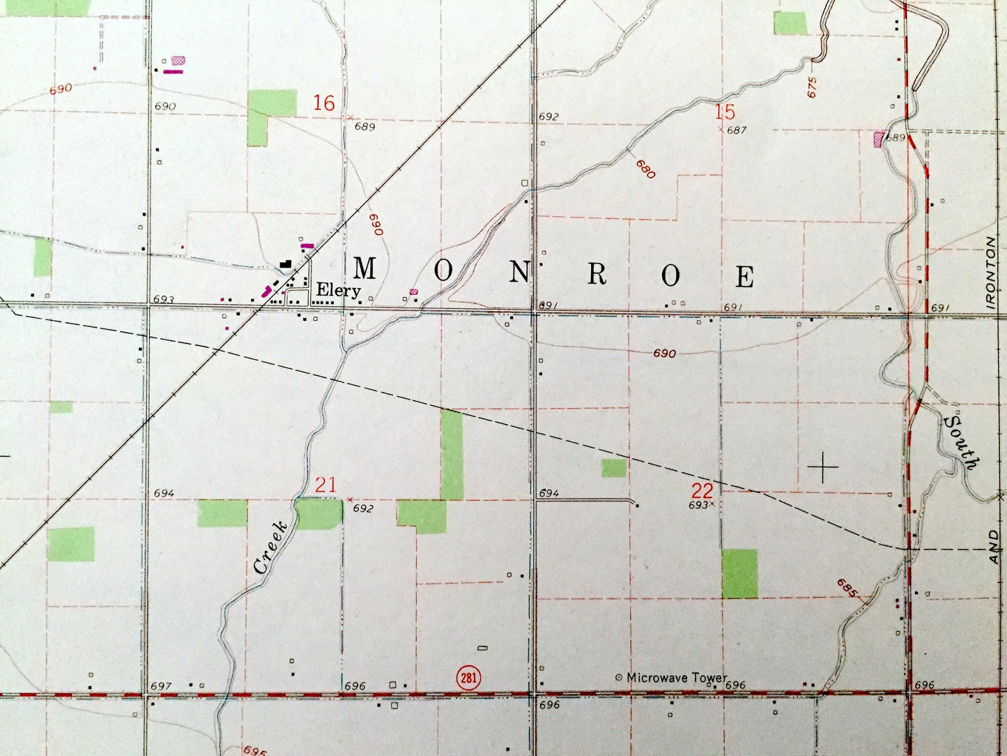 Antique Malinta, Ohio 1960 US Geological Survey Topographic Map – Holgate, Marion, Monroe, Elery, Flatrock, Napoleon, Shunk, Grelton OH