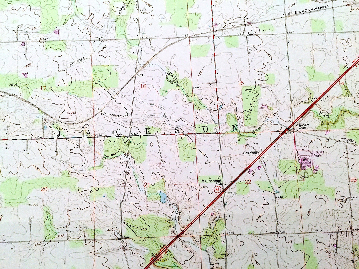 Antique Polk, Ohio 1961 US Geological Survey Topographic Map – Ashland, Medina, Wayne County, Redhaw, Perry, Montgomery, Cinnamon Lake, OH