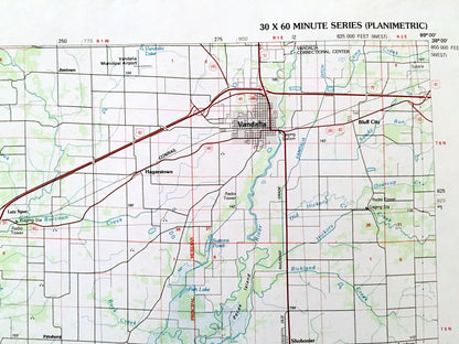 Antique Carlyle Lake, Illinois 1985 US Geological Survey Topographic Map – Madison, St Clair, Clinton, Bond, Fayette, Marion County, IL
