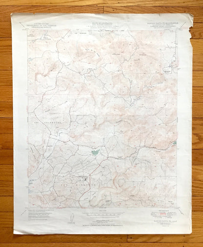 Antique Rancho Santa Fe, California 1949 US Geological Survey Topographic Map – San Diego County, San Dieguito, Los Encenitos, Harmony Grove