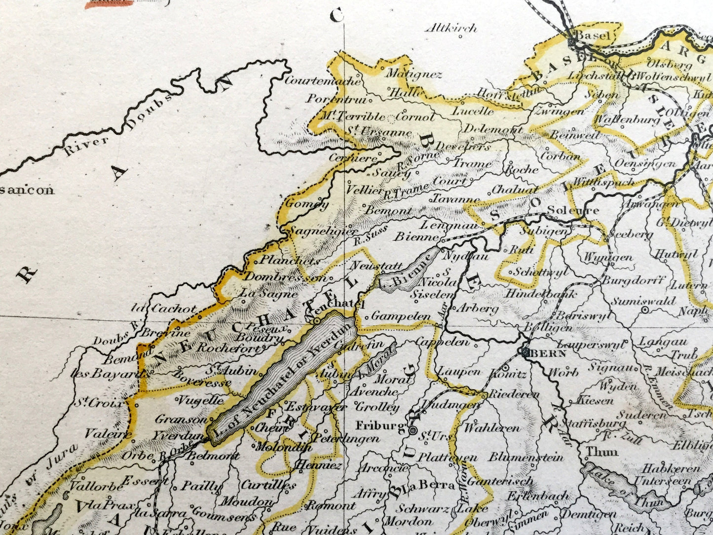 Antique 1850 Switzerland Map by John Dower, Ward & Lock – Germany, Liechtenstein, Zurich, Lucerne, Lake Geneva, Alps, Mountains Active