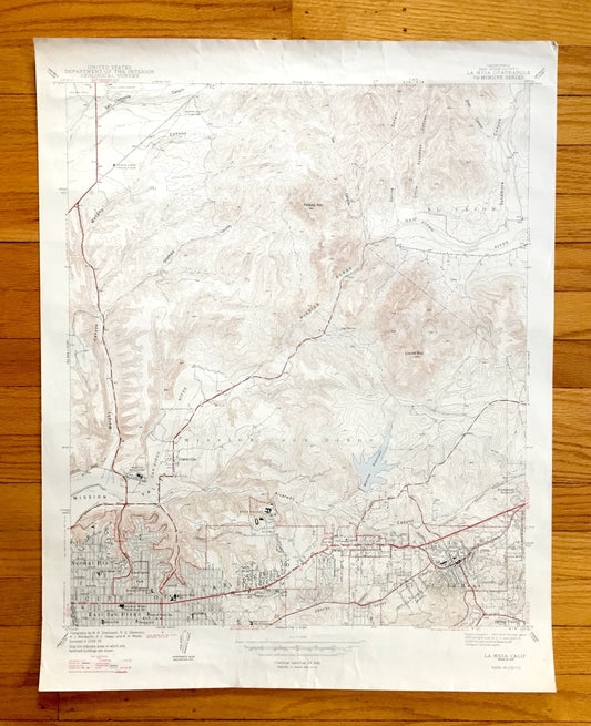 Antique La Mesa, California 1947 US Geological Survey Topographic Map – San Diego County, State University, Mission Trails Park, College, CA