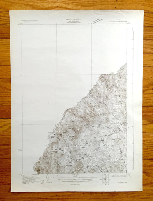 Antique Skinner, Maine 1928 US Geological Survey Topographic Map – Franklin, Somerset County, Beattie, Lowellton, Forsythe, Holeb, Appleton