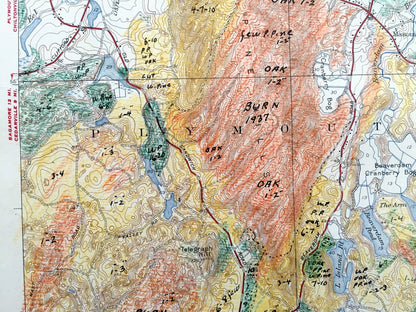 Antique Plymouth, Massachusetts 1937 US Geological Survey Topographic Map – Manomet, Priscilla Beach, White Horse, Cedar Brushes Cape Cod MA
