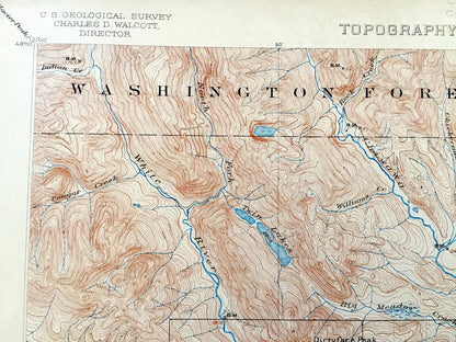 Antique Chiwaukum, Washington 1904 US Geological Survey Topographic Map – Chelan County, Wenatchee River, Entiat Mountains, Nason, Merritt