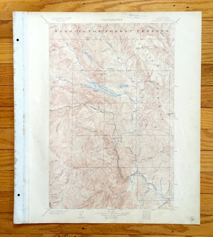 Antique Chiwaukum, Washington 1904 US Geological Survey Topographic Map – Chelan County, Wenatchee River, Entiat Mountains, Nason, Merritt