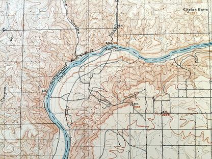 Antique Lake Chelan, Washington 1901 US Geological Survey Topographic Map – Douglas County, Okanogan-Wenatchee National Forest Waterville WA