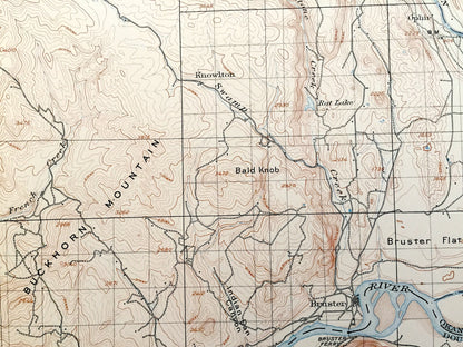 Antique Okanogan, Washington 1905 US Geological Survey Topographic Map – Okanogan County, Alma, Olema, Malott, Knowlton, Pateros, Bridgeport