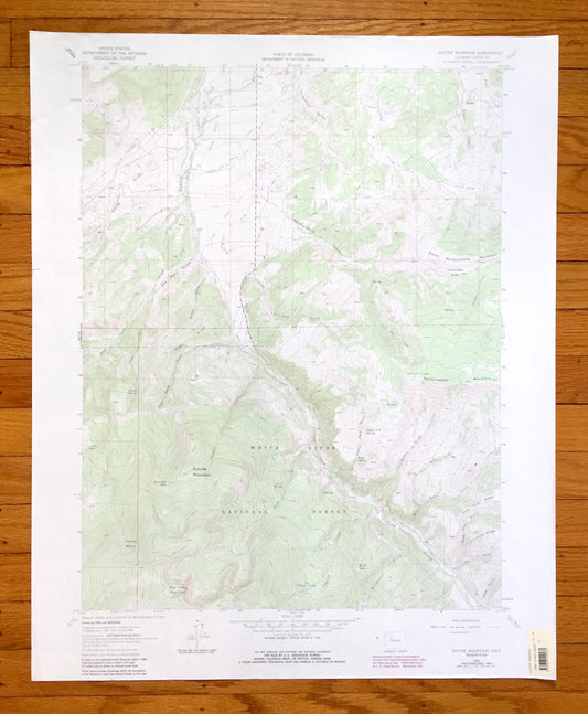 Antique Suicide Mountain, Colorado 1962 US Geological Survey Topographic Map – White River National Forest, Eagle County, Rockies, CO