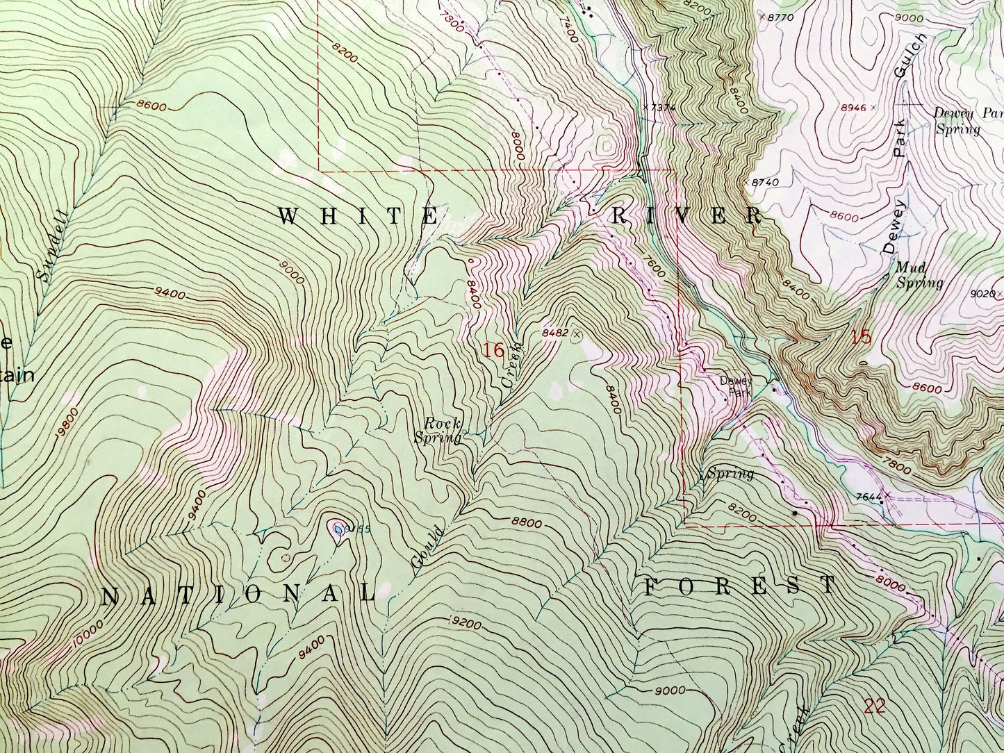 Antique Suicide Mountain, Colorado 1962 US Geological Survey Topographic Map – White River National Forest, Eagle County, Rockies, CO