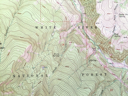 Antique Suicide Mountain, Colorado 1962 US Geological Survey Topographic Map – White River National Forest, Eagle County, Rockies, CO