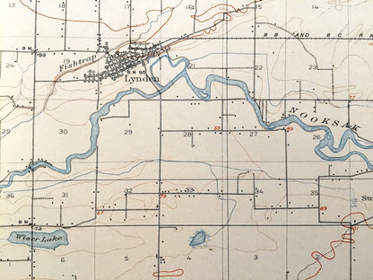 Antique Sumas, Washington 1908 US Geological Survey Topographic Map – Whatcom County, Bellingham, Lynden, Everson, Nooksak River, Lake, WA