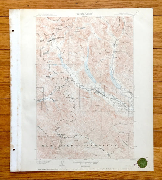 Antique Snoqualmie, Washington 1903 US Geological Survey Topographic Map – King County, Cascade Range, Yakima River, Keechelus Lake, Easton