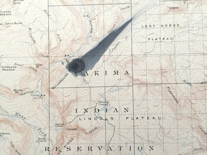 Antique Mount Adams, Washington 1907 US Geological Survey Topographic Map – Yakima, Klickitat County, Mt Rainier National Park, Lewis, WA