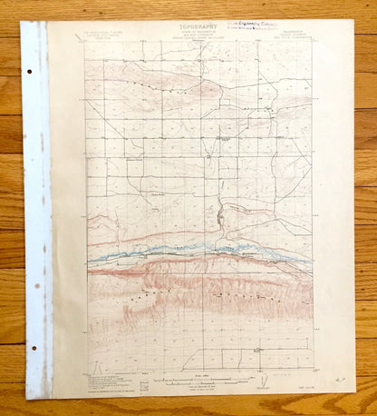 Antique Red Rock, Washington 1911 US Geological Survey Topographic Map – Grant County, Royal City, Crab Creek, Saddle Mountains, WA