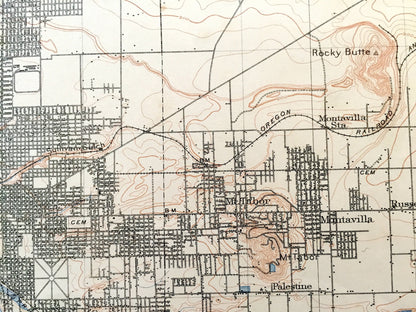 Antique Portland, Oregon 1905 US Geological Survey Topographic Map – Vancouver, Woodlawn, Mt. Tabor, Columbia River, Willamette River, OR WA