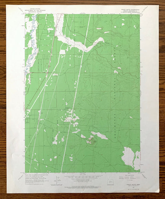 Antique Finley Butte, Oregon 1963 US Geological Survey Topographic Map – Deschutes County, La Pine, Deschutes National Forest, OR
