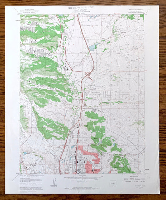 Antique Pikeview, Colorado 1961 US Geological Survey Topographic Map – El Paso County, Edgerton, Breed, Woodmen, Papeton, Wilsons Ranch, CO