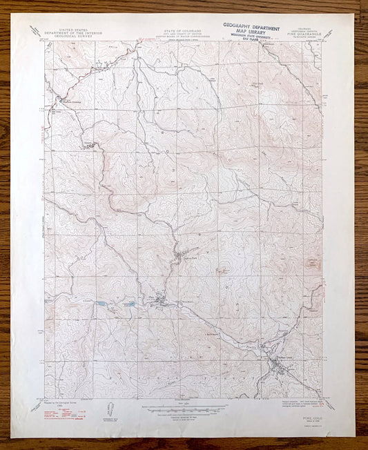 Antique Pine, Colorado 1948 US Geological Survey Topographic Map – Jefferson County, Glenelk, Ferndale, Riverview, Buffalo Creek, CO