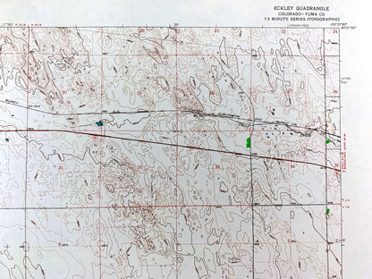 Antique Eckley, Colorado 1961 US Geological Survey Topographic Map – Yuma County, Chief Creek, North Fork Republican River, CO